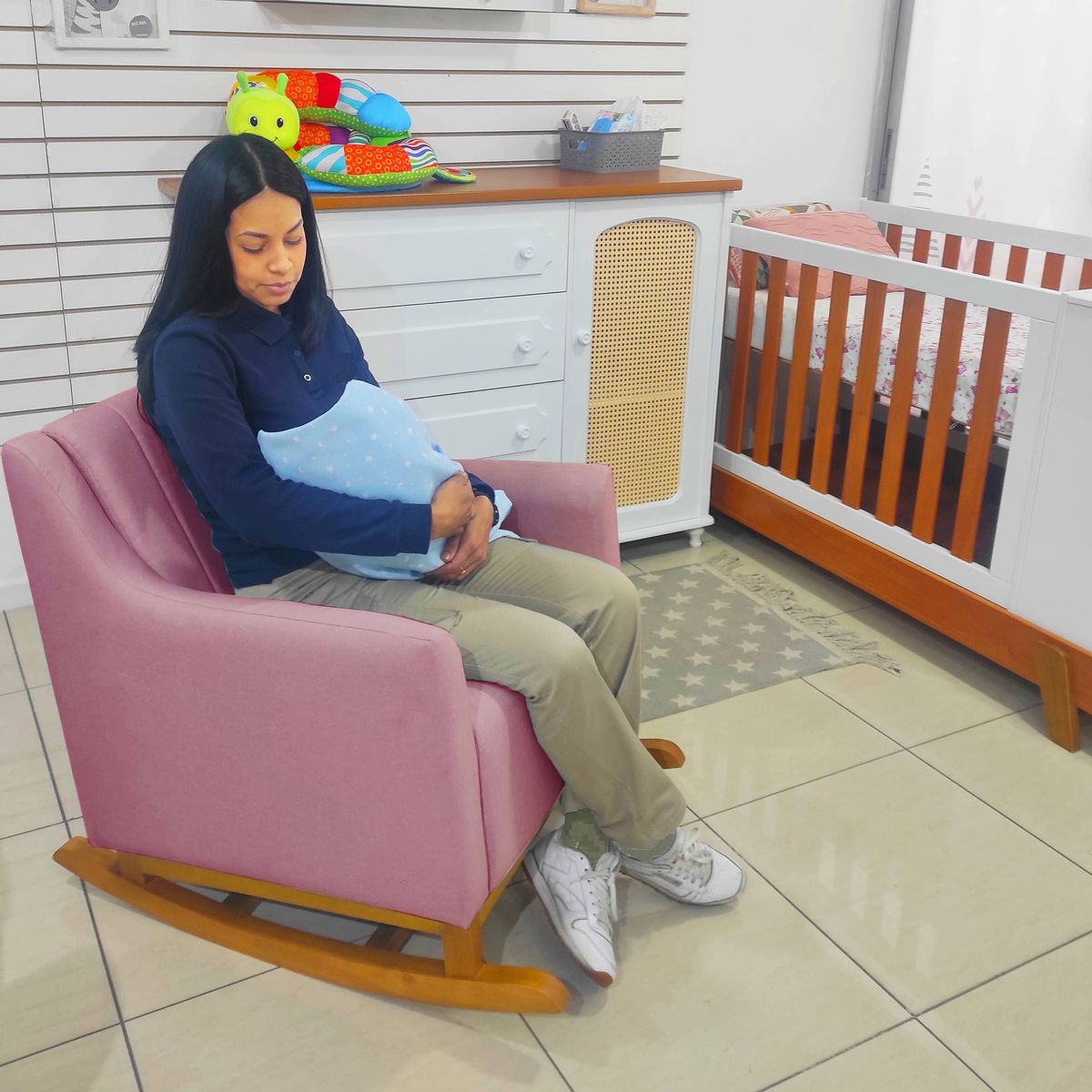 KIDSCOOL - Poltrona 1 cuerpo Poltrona mecedor Sognare rosado 90x74x83 cm Rosado