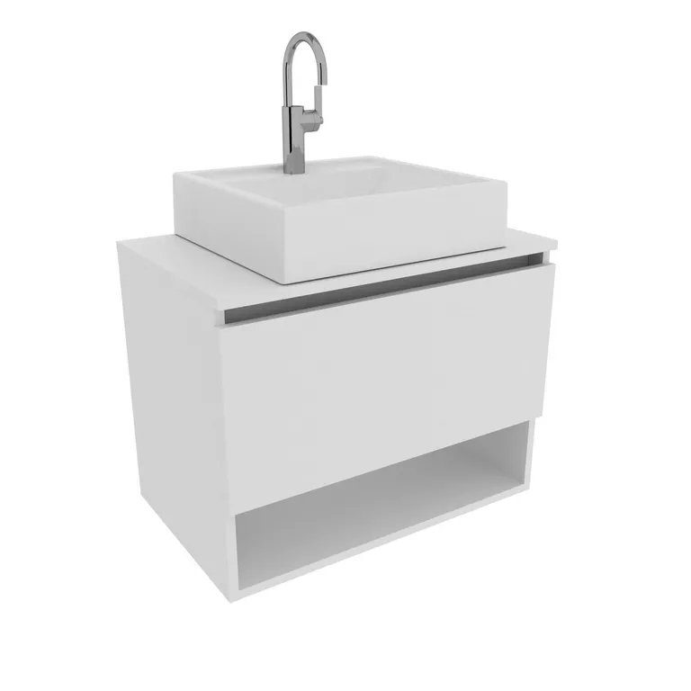 Mueble baño aéreo con 1 puerta blanco incluye lavamanos BN3606.0001