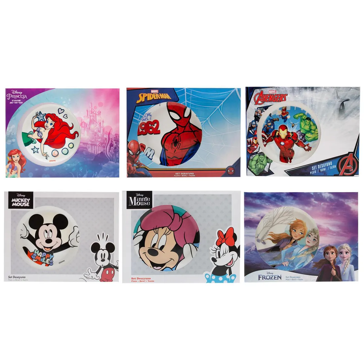 DISNEY - Set Desayuno Disney 3 Piezas Infantil Diseños Surtidos