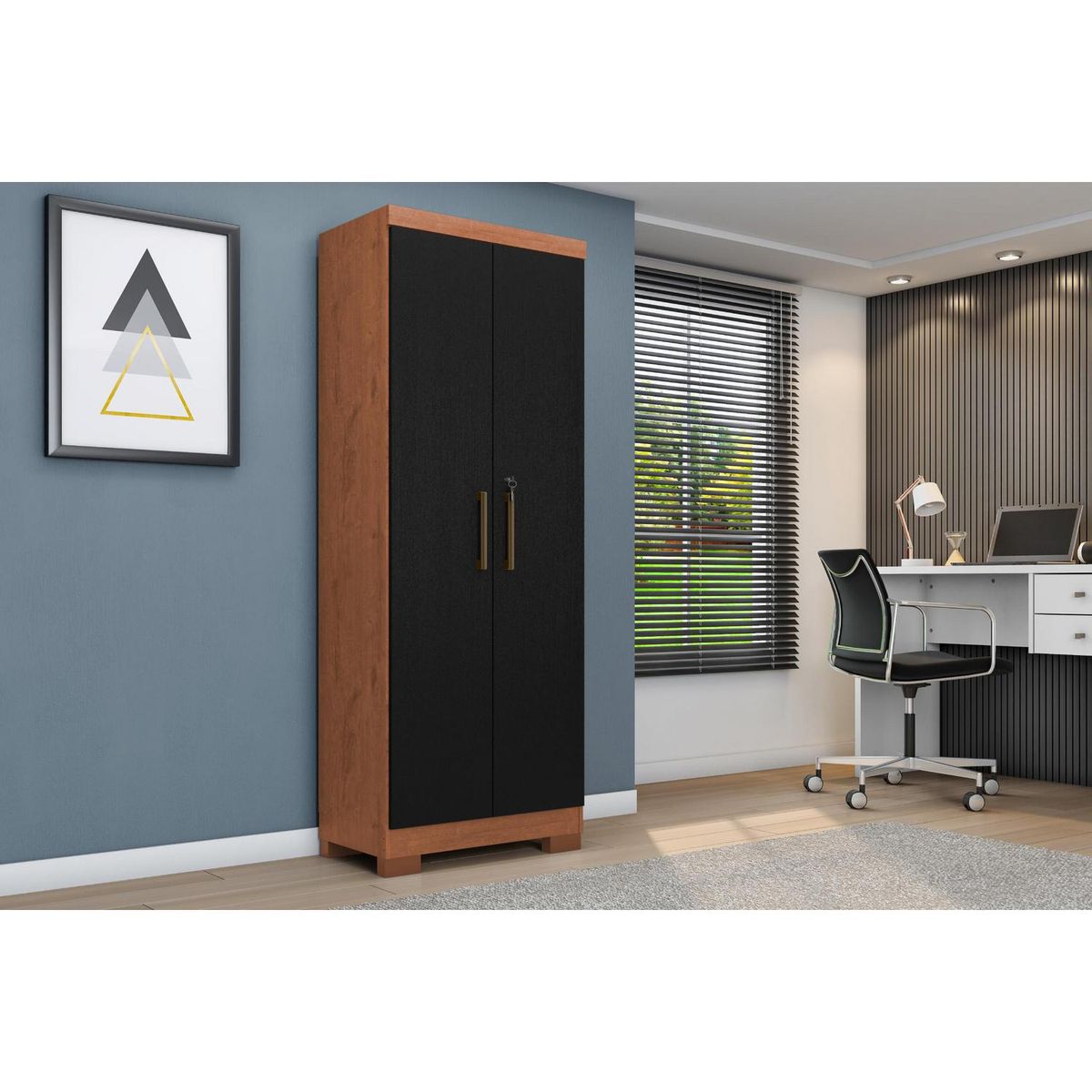 BE DESIGN - Estante Zancini MDP 5 Nivel(es) 60.9x187x37.3 cm Negro/Natural