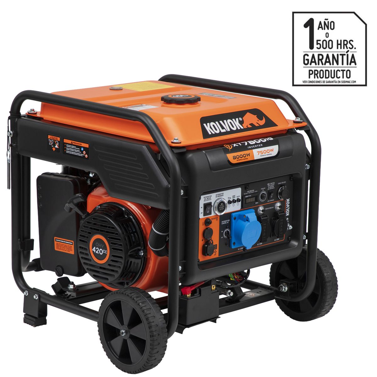 KOLVOK - Generador Eléctrico a Gasolina Partida Eléctrica 8.000 W 15 l