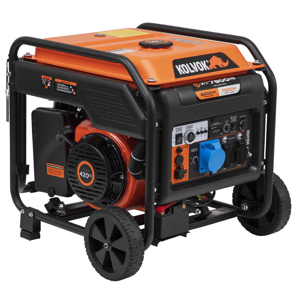 KOLVOK - Generador Eléctrico a Gasolina Partida Eléctrica 8.000 W 15 l