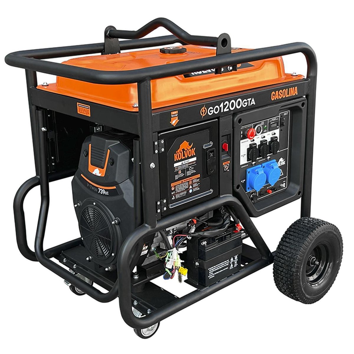 KOLVOK - Generador Eléctrico a Gasolina Partida Eléctrica 12.000 W 54 l