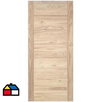 Puerta Exterior Pino Radiata Modelo Pekin 75x200