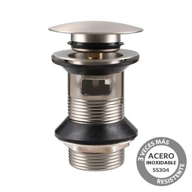 Desague Lavamanos Inox Satinado SS304 Pop UP 1 1/4