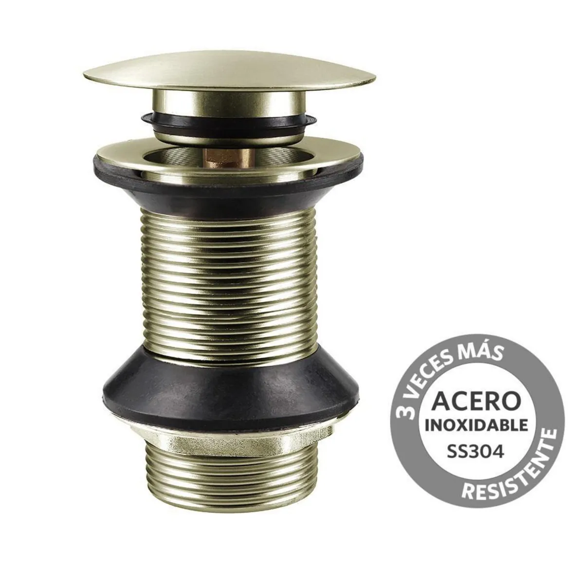 STRETTO - Desague Lavamanos Bronce Satinado SS304 Pop UP 1 1/4" s/Reb s/Cola