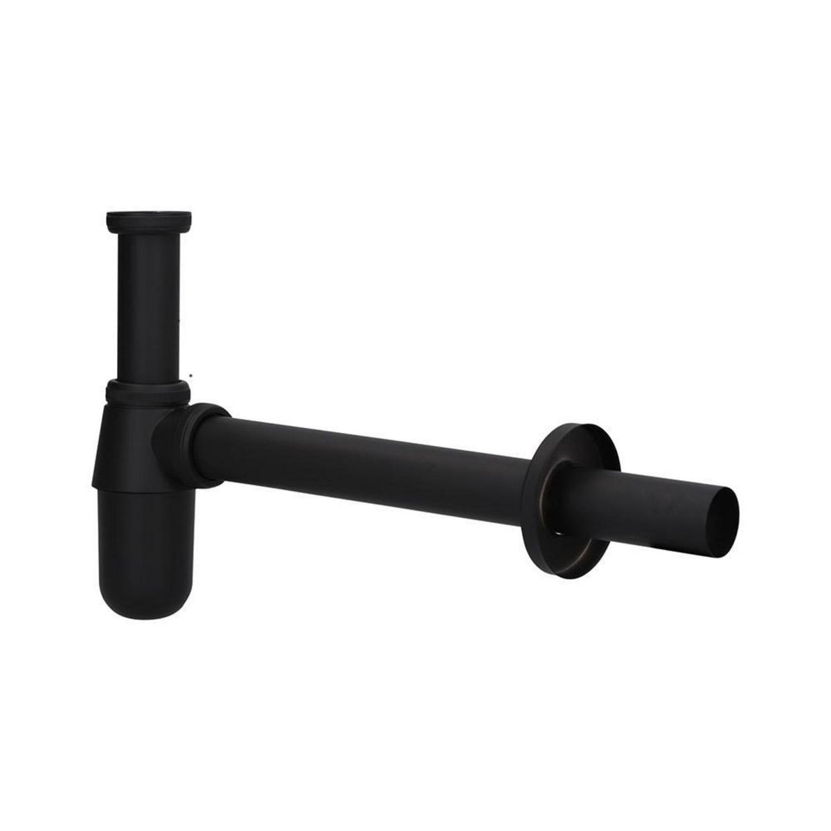 STRETTO - Sifon Lavamanos Negro Matte 1 1/4" con salida recta