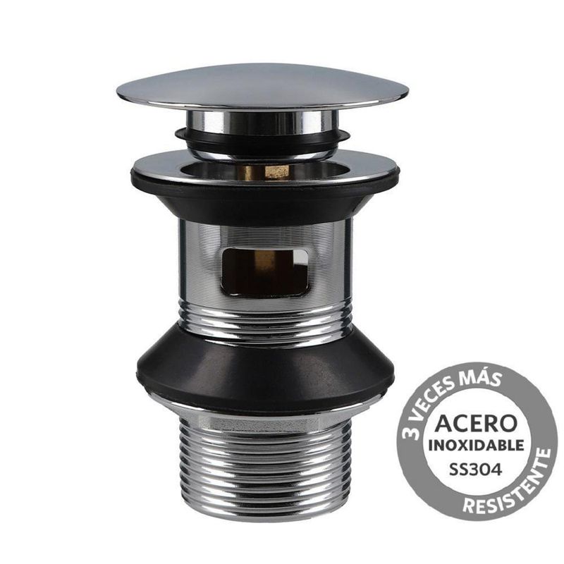 STRETTO - Desague Lavamanos SS304 Pop UP 1 1/4" c/Reb s/Cola