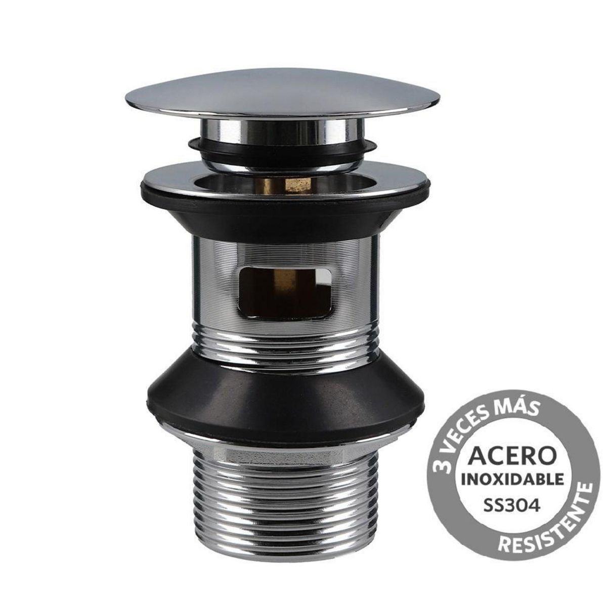 STRETTO - Desague Lavamanos SS304 Pop UP 1 1/4" c/Reb s/Cola