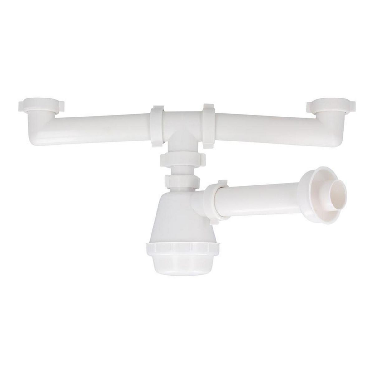 STRETTO - Sifon Lavaplatos PP 1 1/2" con entrada doble