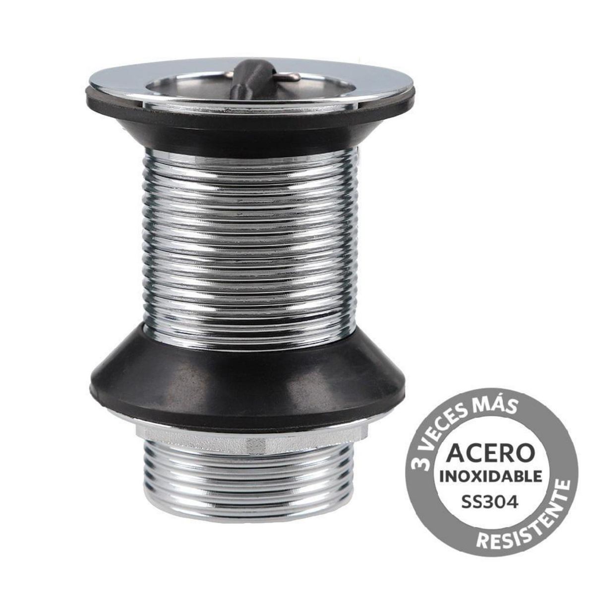 STRETTO - Desague Lavamanos SS304 Tapón 1 1/4" s/Reb s/Cola