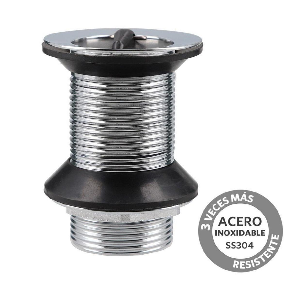 STRETTO - Desague Lavamanos SS304 Tapón 1 1/4" s/Reb s/Cola