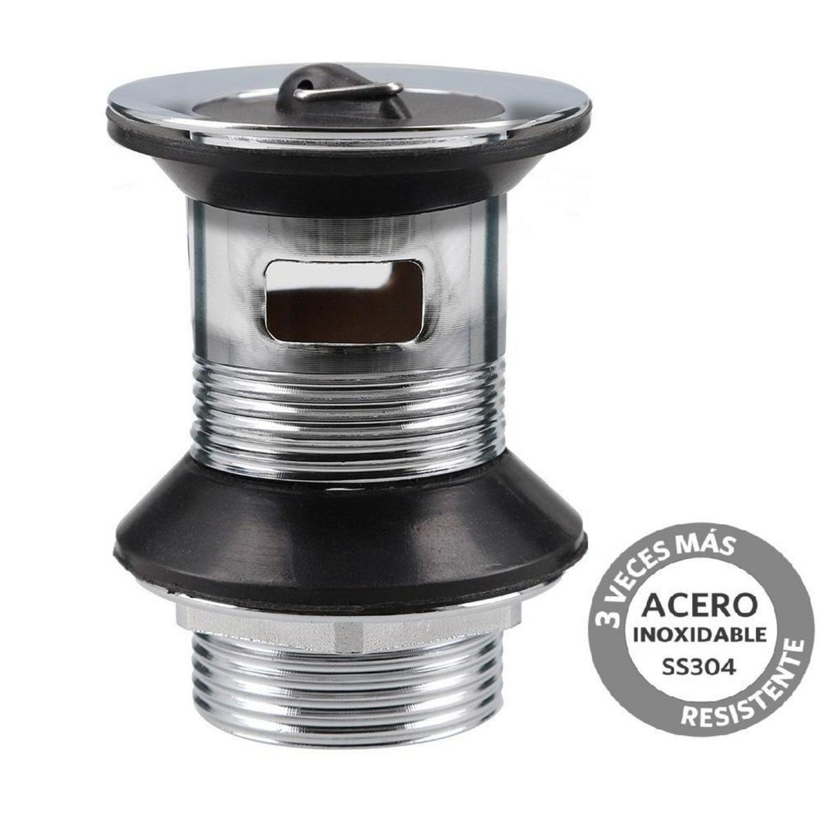 STRETTO - Desague Lavamanos SS304 Tapón 1 1/4" c/Reb s/Cola