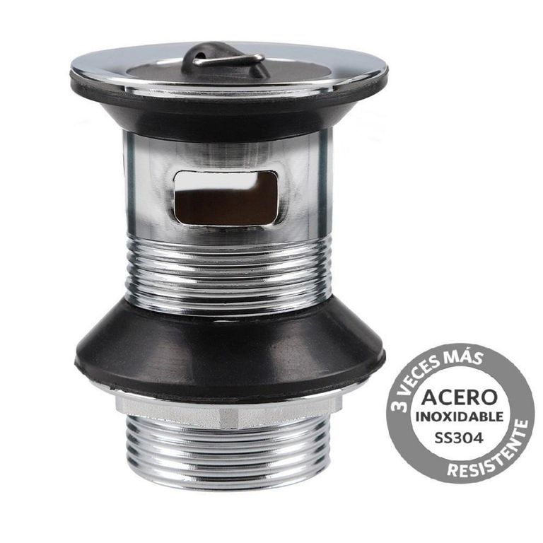 Desague Lavamanos SS304 Tapón 1 1/4" c/Reb s/Cola