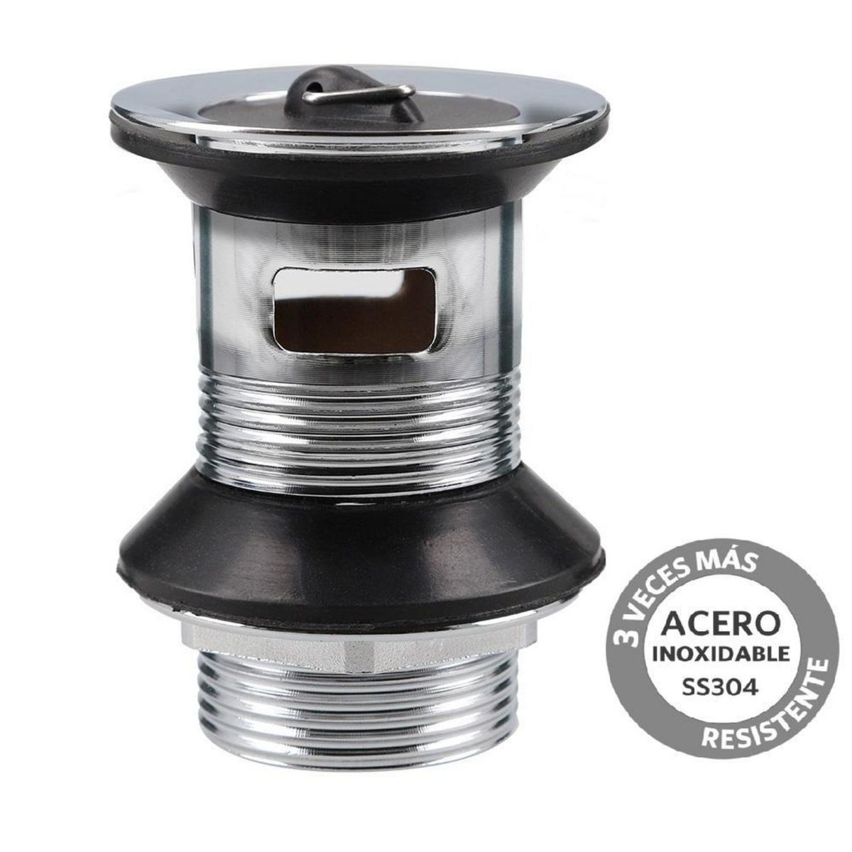 STRETTO - Desague Lavamanos SS304 Tapón 1 1/4" c/Reb s/Cola