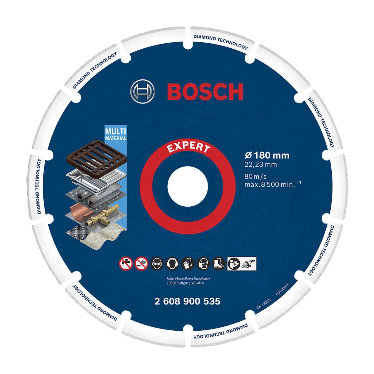 BOSCH - Disco diamantado Expert multimaterial 180X22,23mm