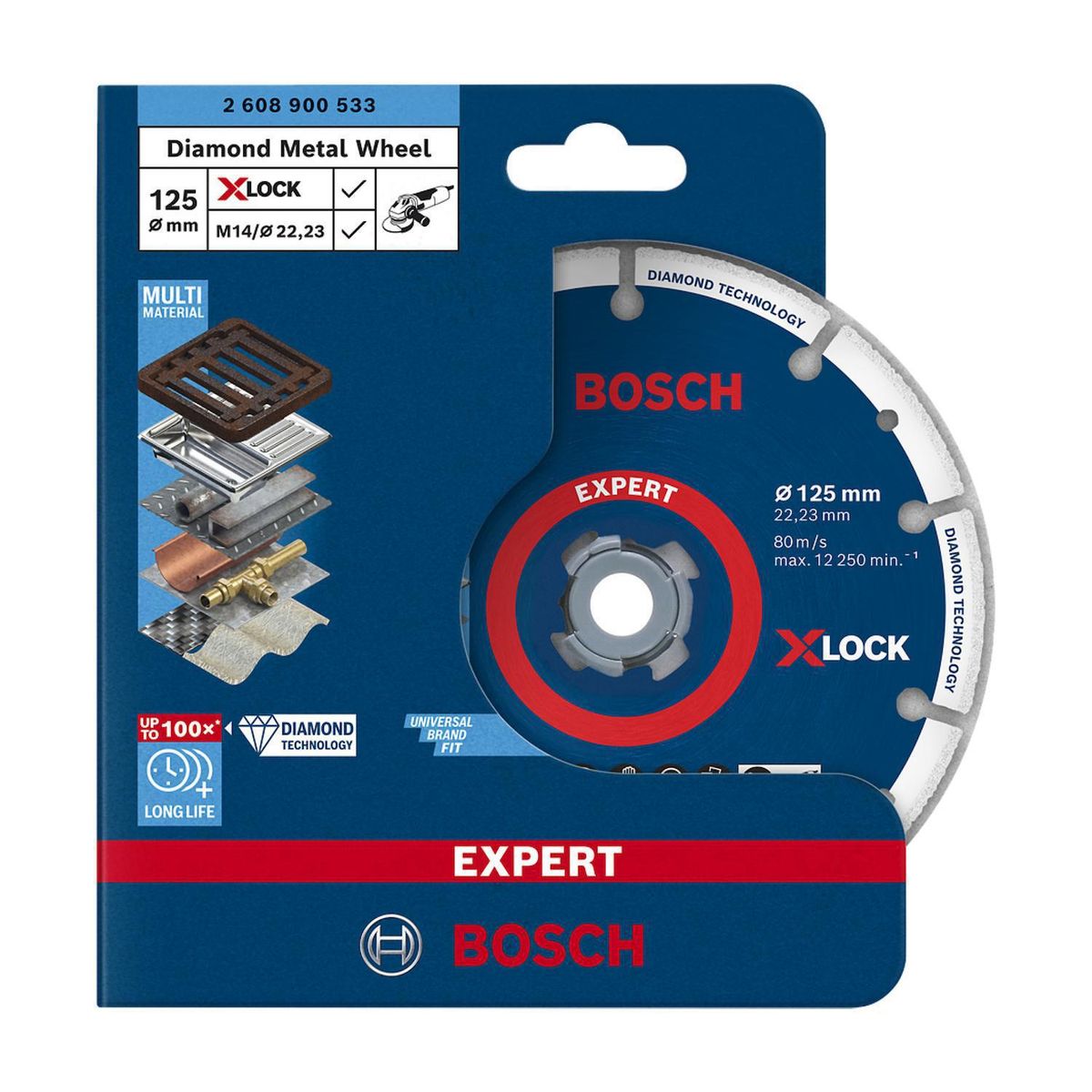 BOSCH - Disco diamantado Expert multimaterial 125X22,23mm