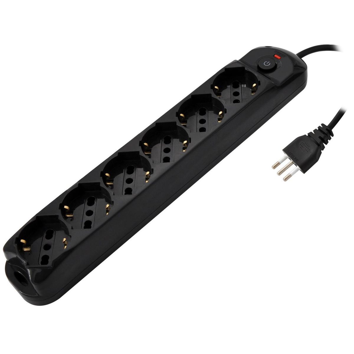 HALUX - Alargador Shuko Protección Sobretensión 6 Toma(s) 3 m Negro