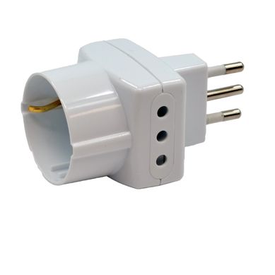 Adaptador triple con schuko