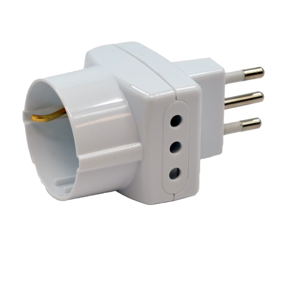 HALUX - Adaptador triple con schuko