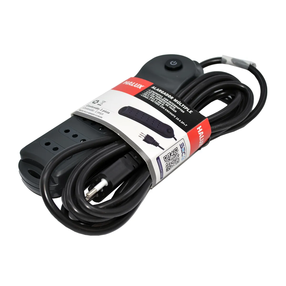 HALUX - Alargador 6 Toma(s) 3 m Gris