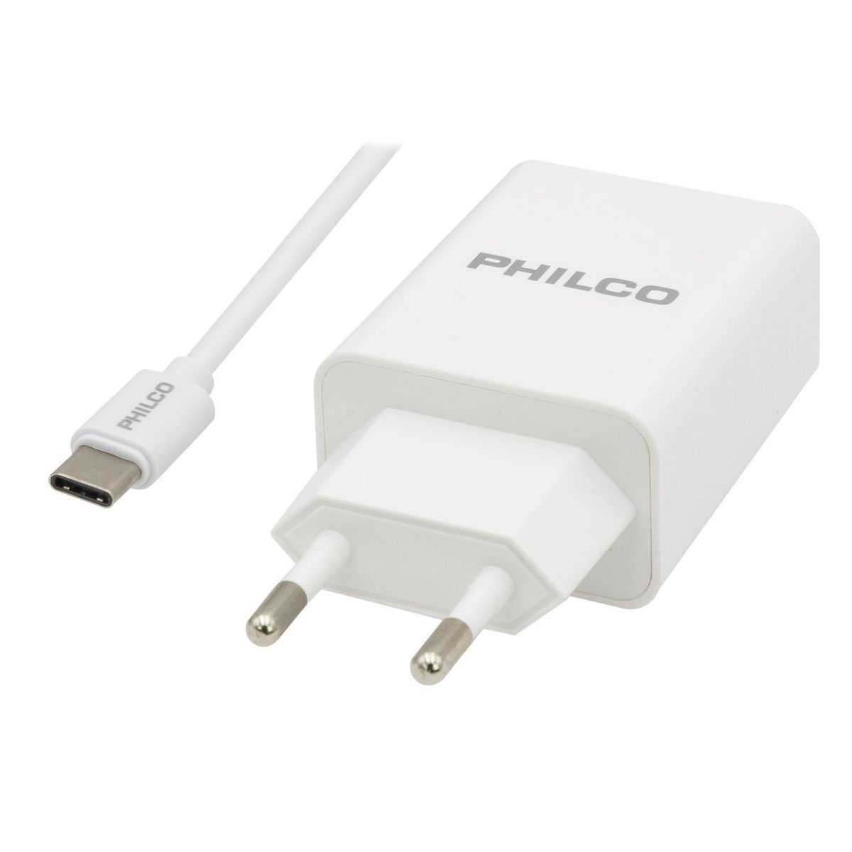 PHILCO - Cargador de pared 3.0 a con cable tipo C blanco