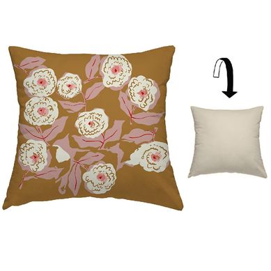 Funda cojn Bouquet ocre 45x45cm