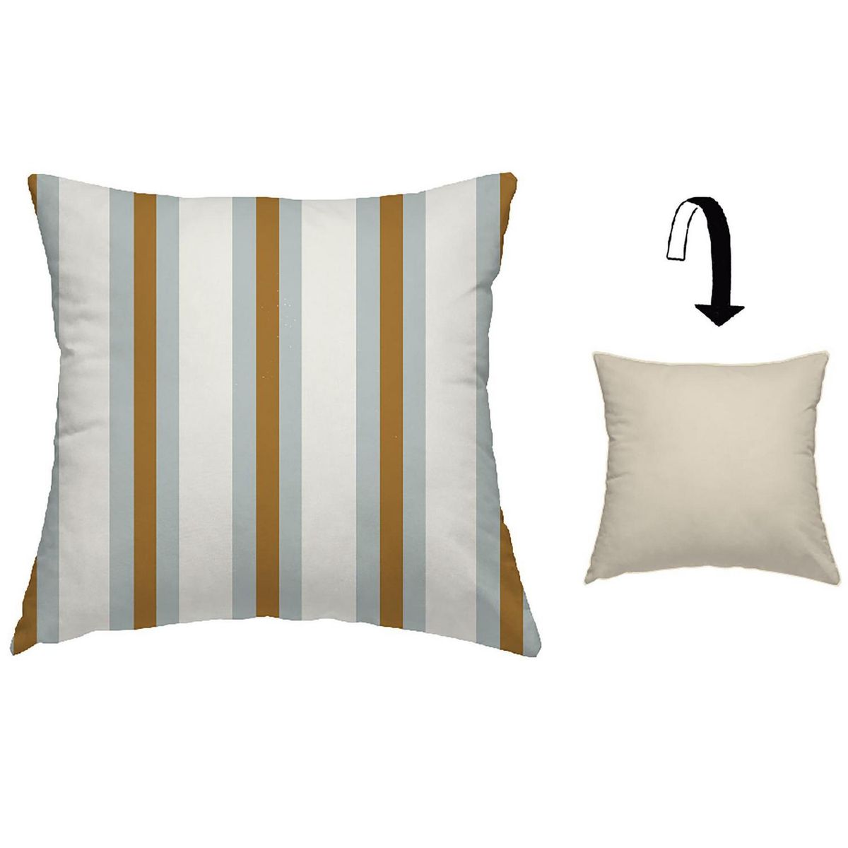 ATMOSPHERA HOME - Funda cojín lineas ocre 45x45cm