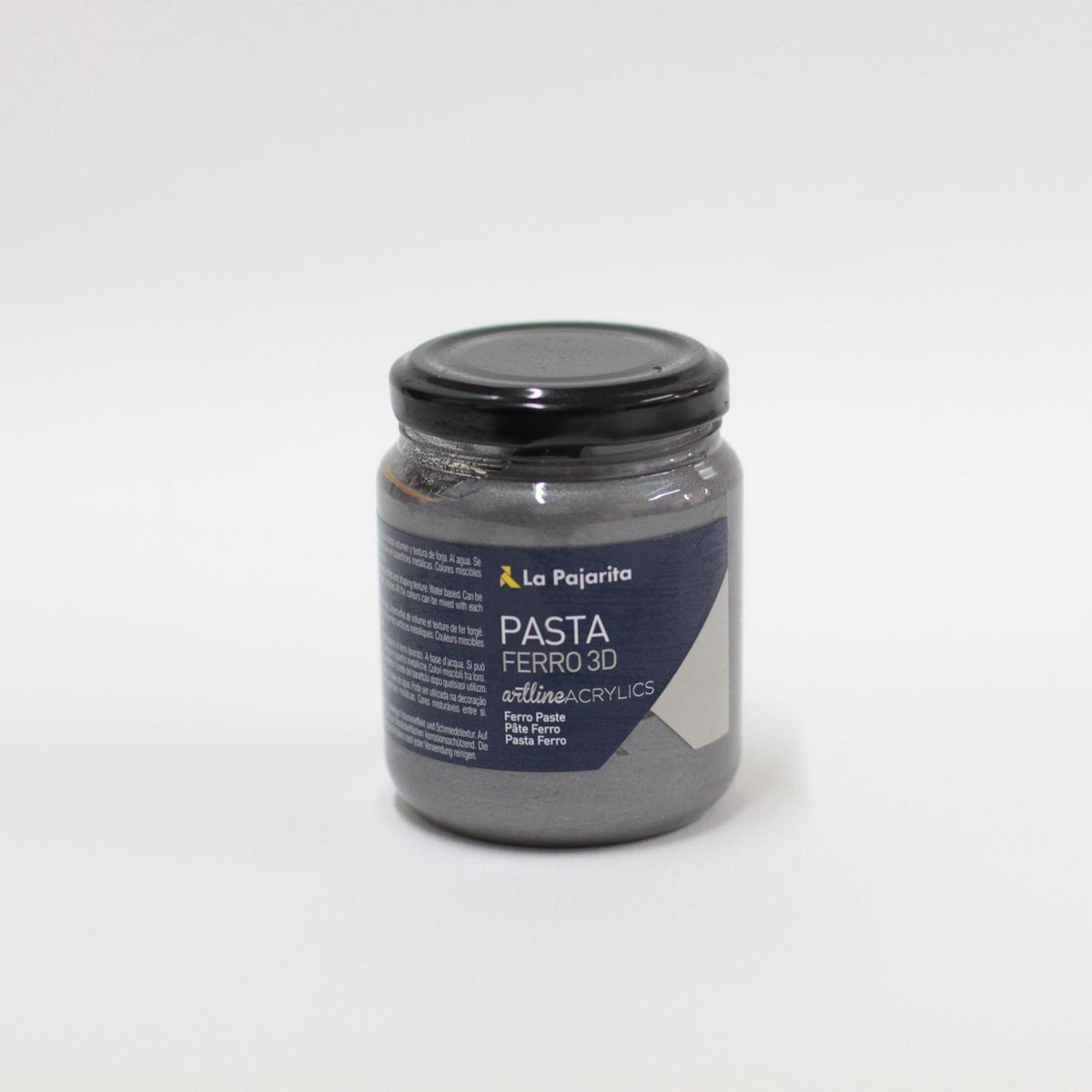 LA PAJARITA - Pasta para relieve y texturas metalizada Ferro color plata 175ml