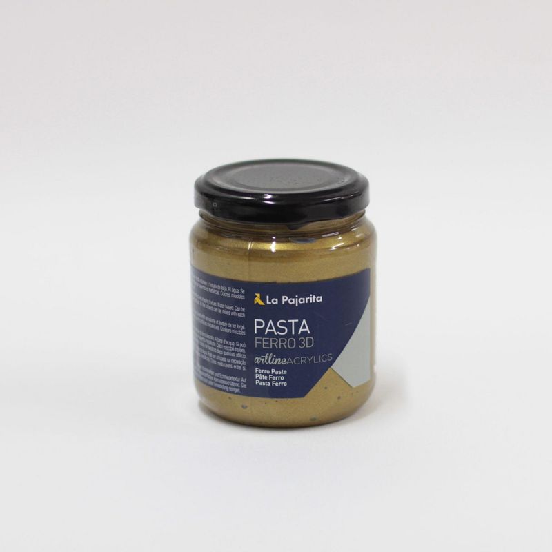 LA PAJARITA - Pasta para relieve y texturas metalizada Ferro color oro175ml