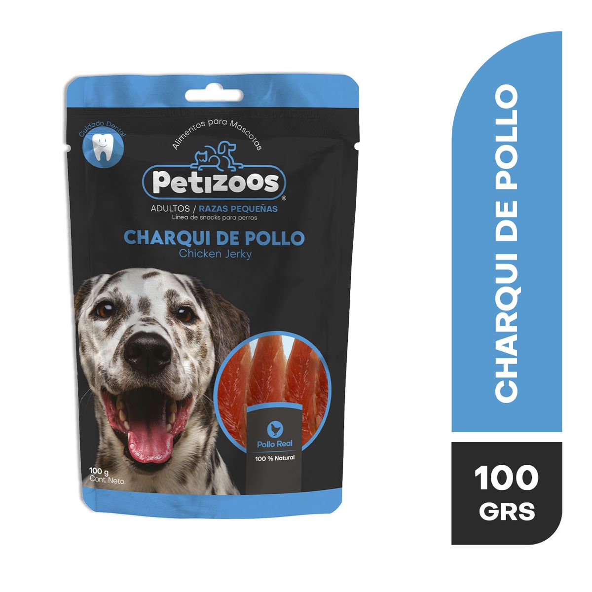 PETIZOOS - Snack para perros charqui de pollo 100 gr