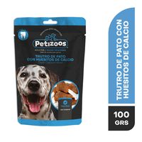 Snack para perros trutros de pato con huesitos de calcio 100 gr