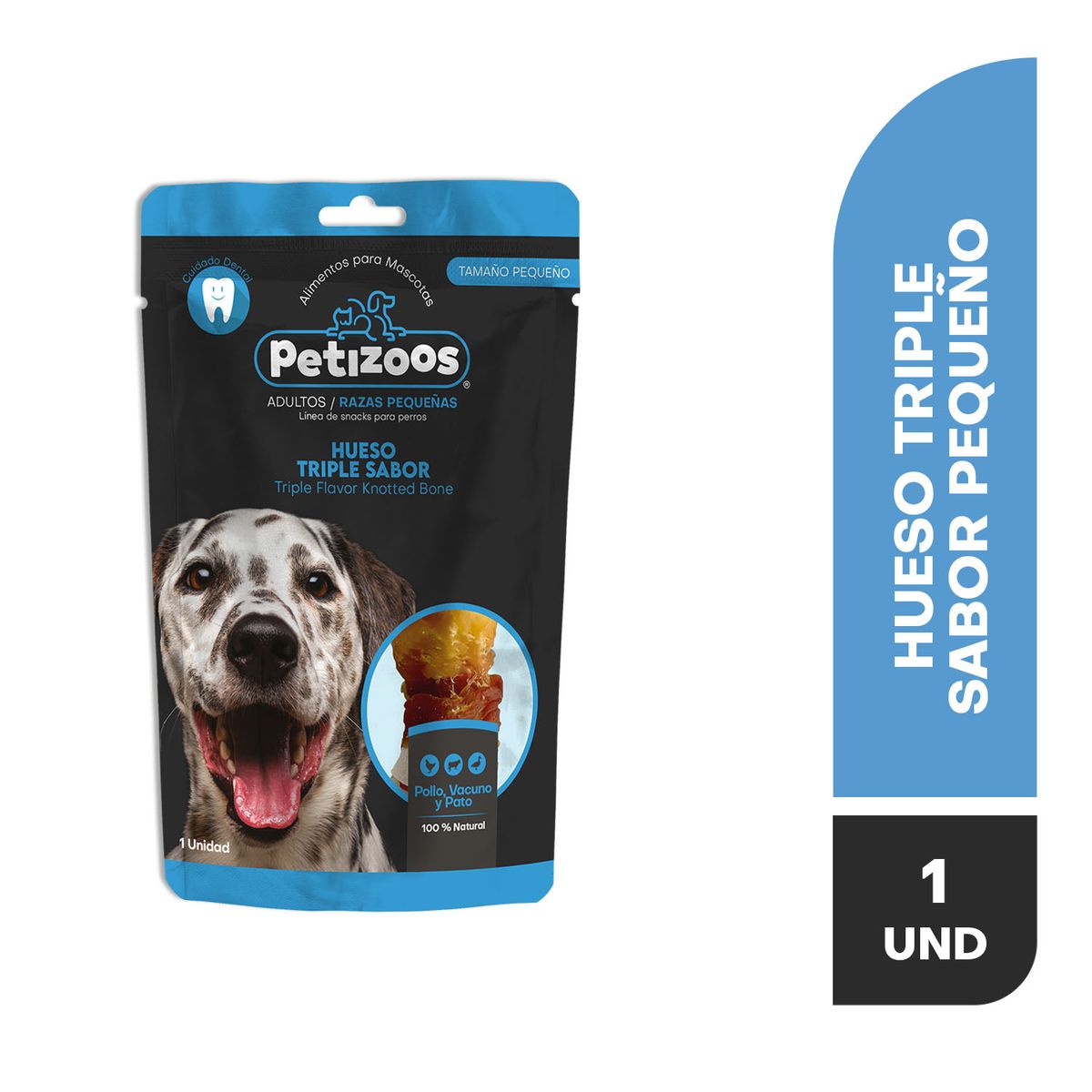 PETIZOOS - Huesos triple sabor para perros tamaño pequeño 45 gr