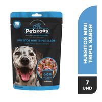 Snack para perros huesitos mini triple sabor 7 días 85 gr
