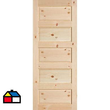 Puerta Exterior Pino Radiata Borderio 80x200 cm