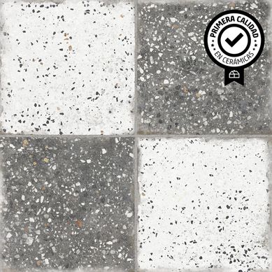 Cermica 45.3x45.3 cm Berta Blanco/Negro 2.05 m2