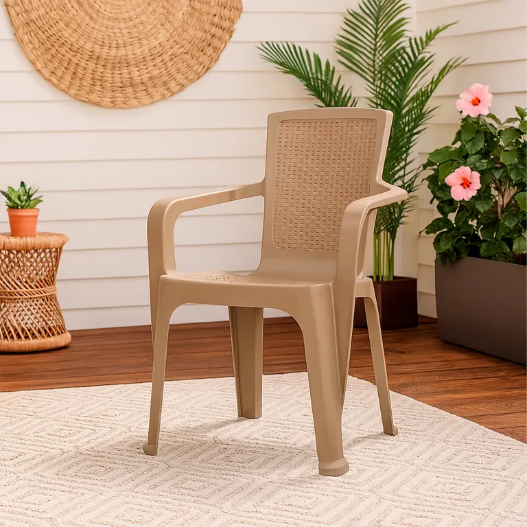 Silla para Terraza Polipropileno Manu Taupe 83.8x53.5x55.2 cm