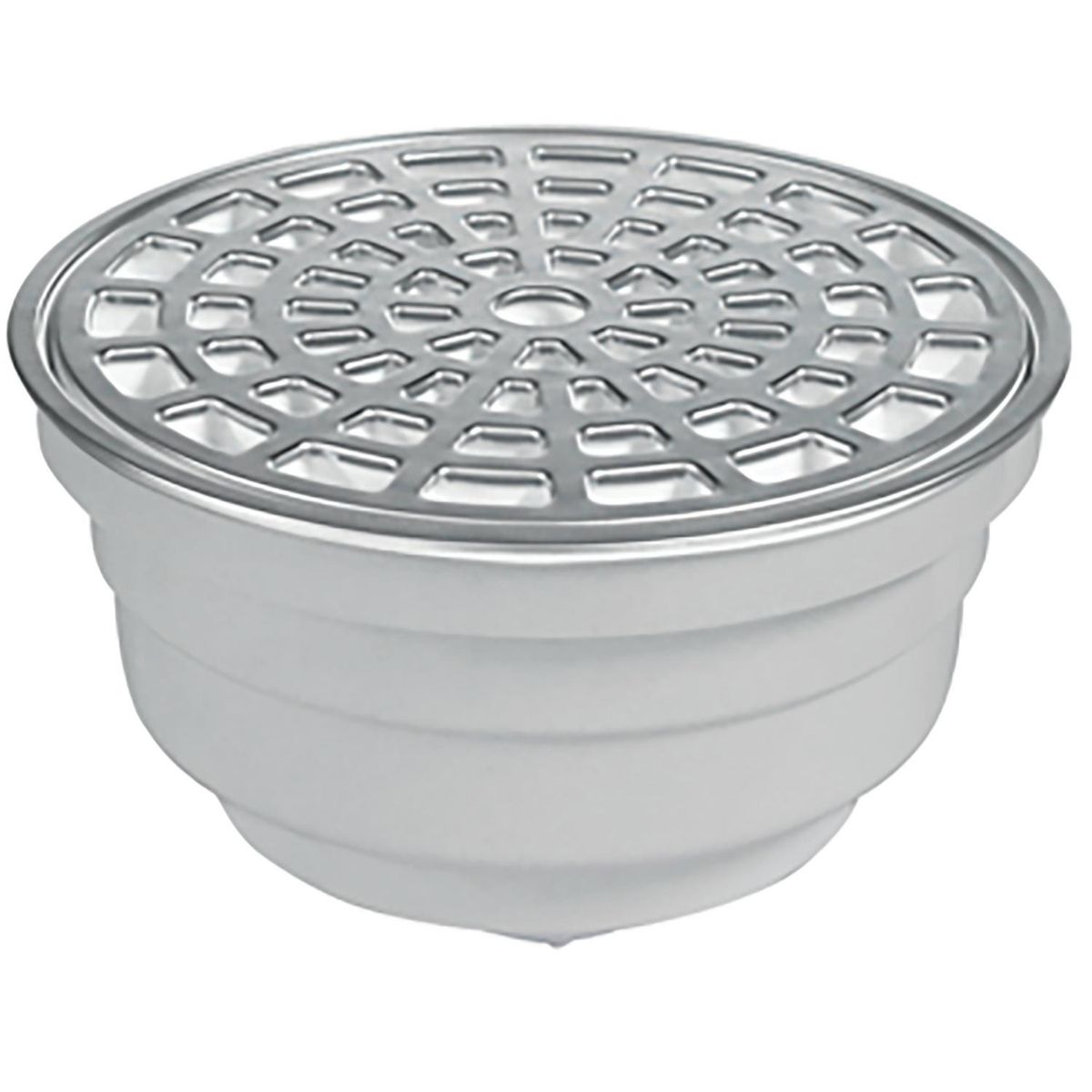 FLEXIMATIC - Desague/Pileta cromada para Aguas lluvias c/salida 110 mm PVC