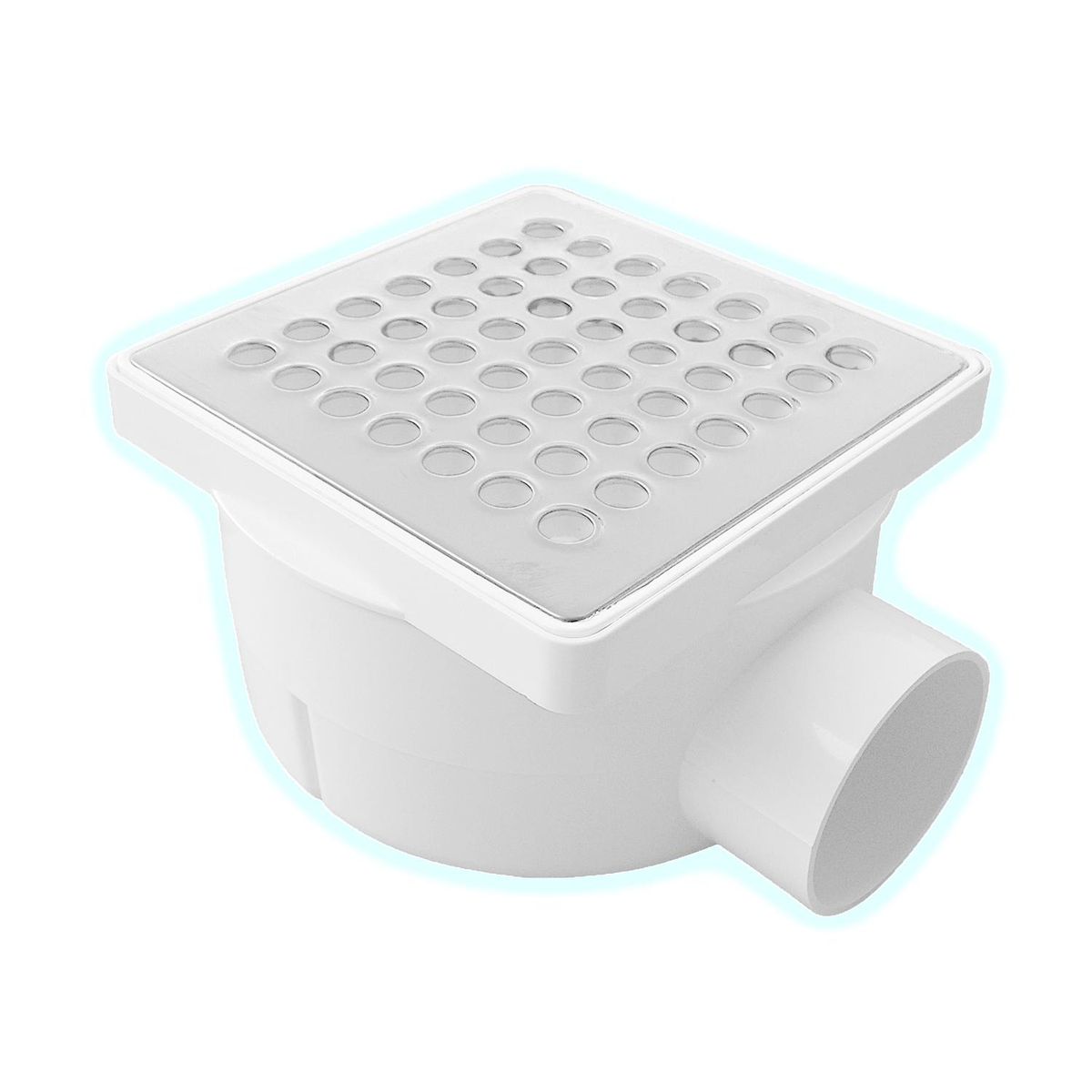 FLEXIMATIC - Desague cuadrado 13x13 cm rjilla acero inox con sifon salida hor 50 mm