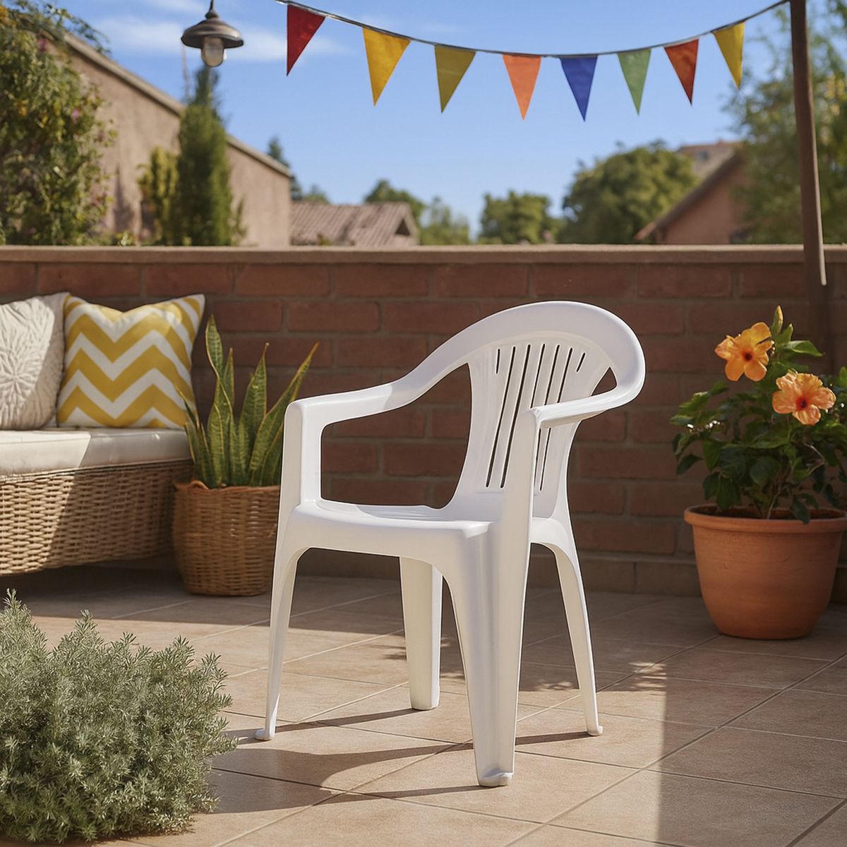 JUST HOME COLLECTION - Silla de terraza barcelona blanca