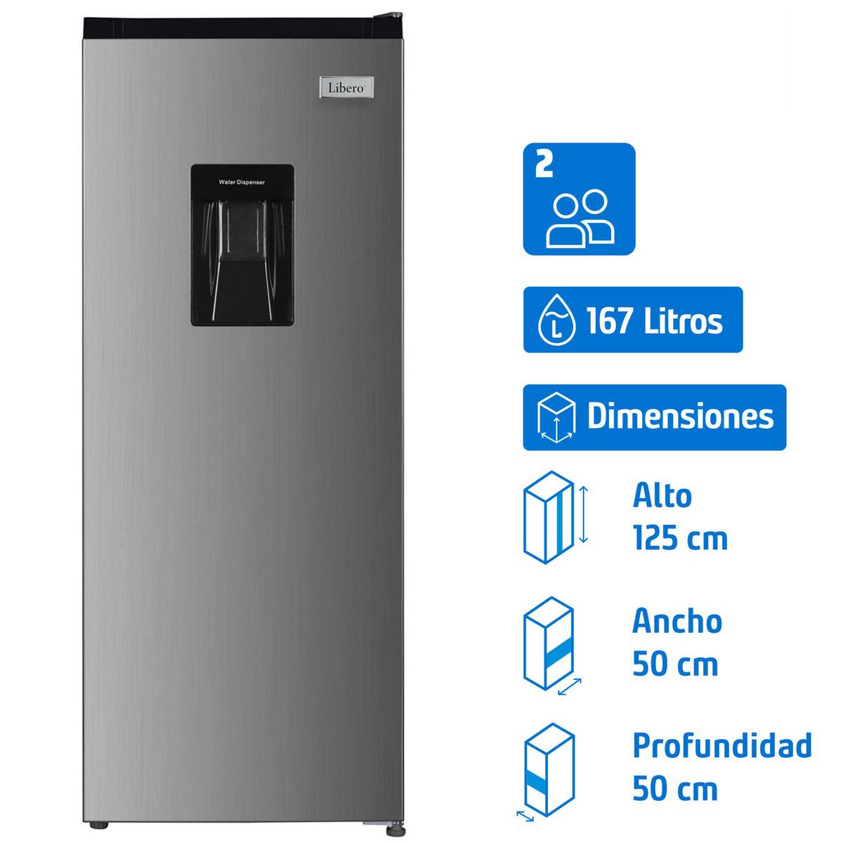 LIBERO - Refrigerador Single Door Frío Directo 167 Litros LRM-178DFIW