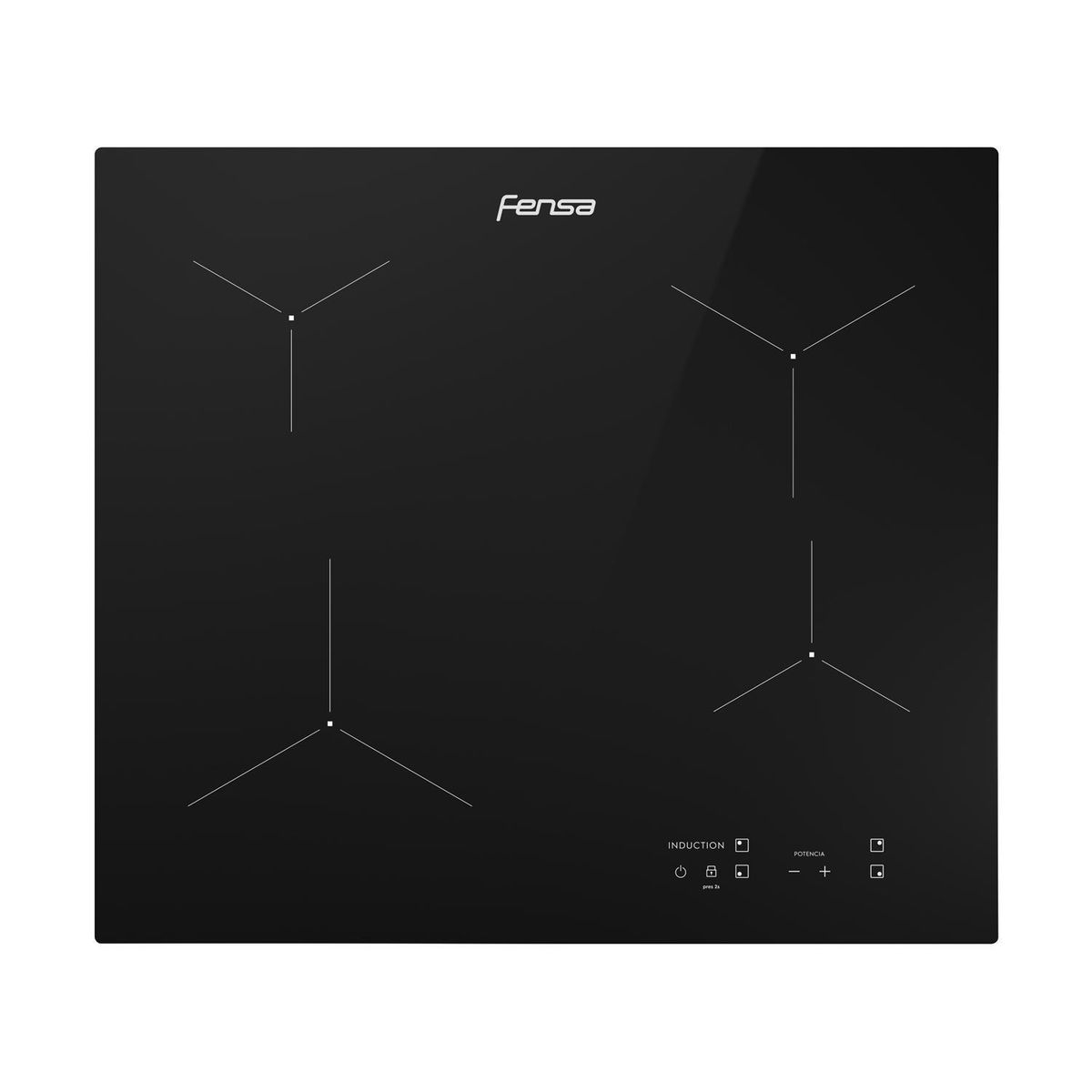 FENSA - Encimera Inducción 4 Platos Negro IE6LP