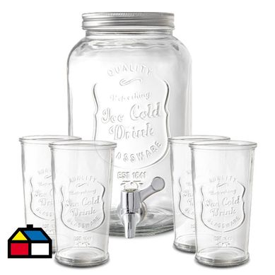 Dispensador 3,3 litros + 4 vasos 460 ml