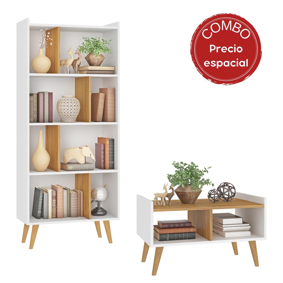 MOBILFRANK - Combo Estante/Mesa de Centro