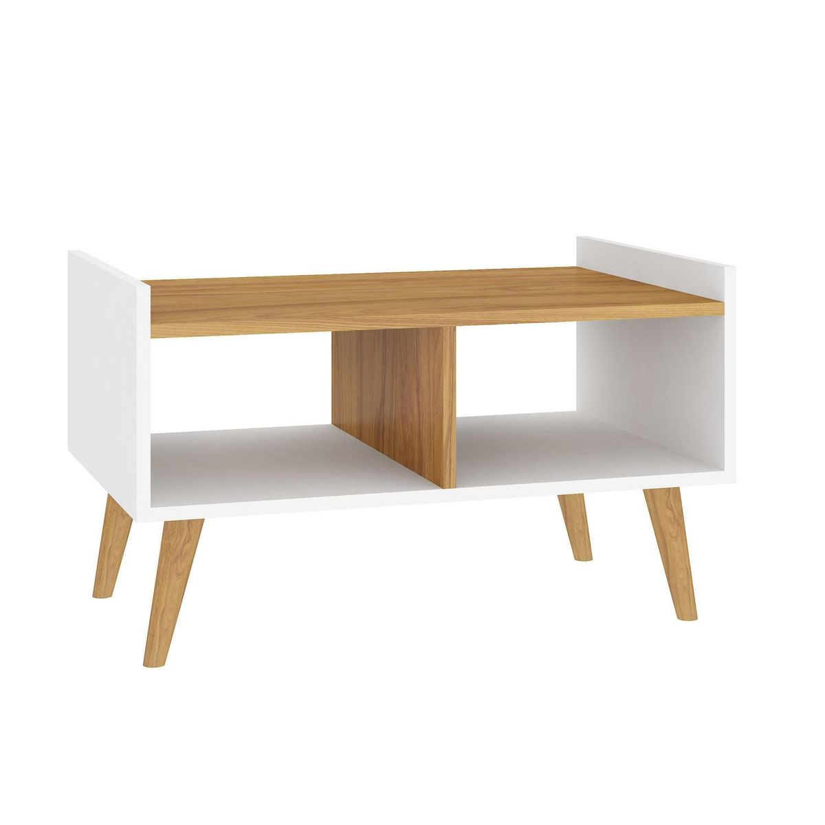 MOBILFRANK - Mesa de centro blanca madera