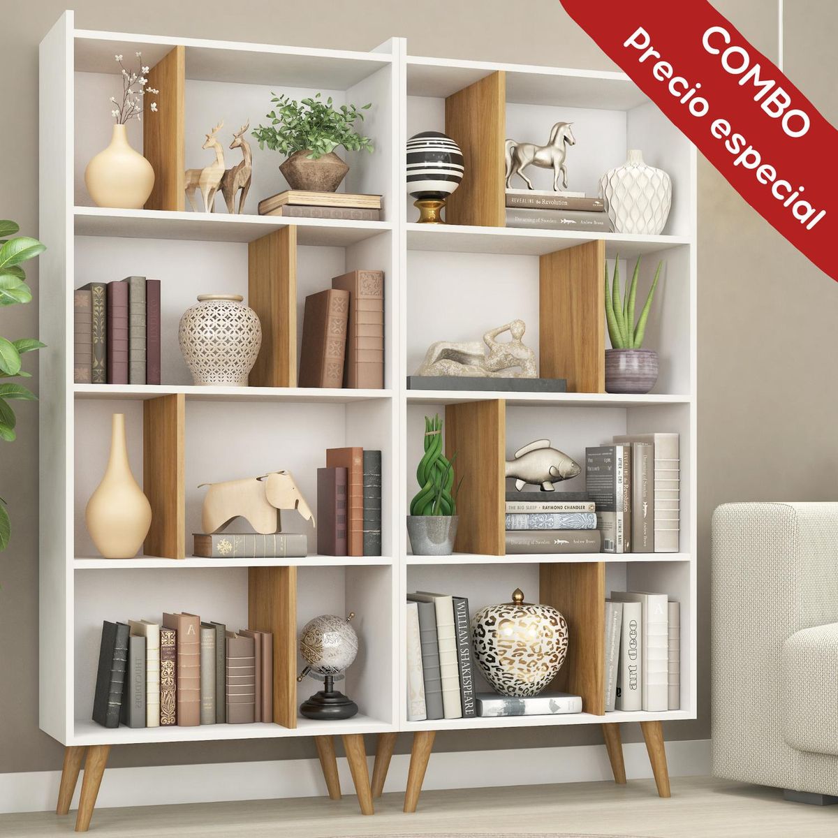 MOBILFRANK - Combo 2 estanterías nichos