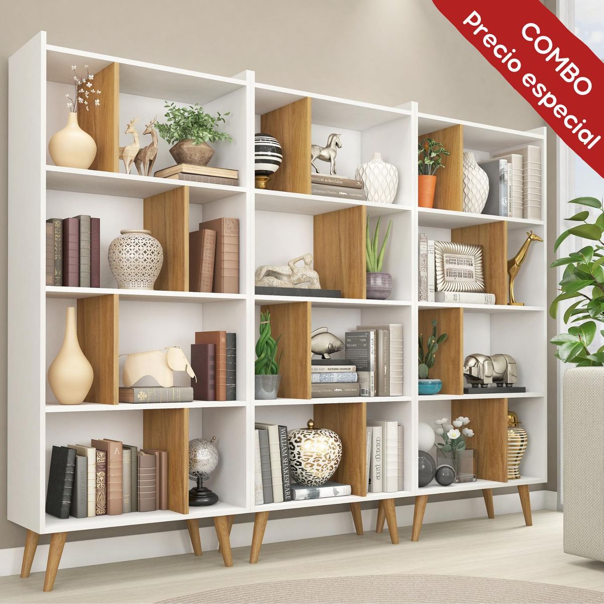 MOBILFRANK - Combo 3 estanterías nichos