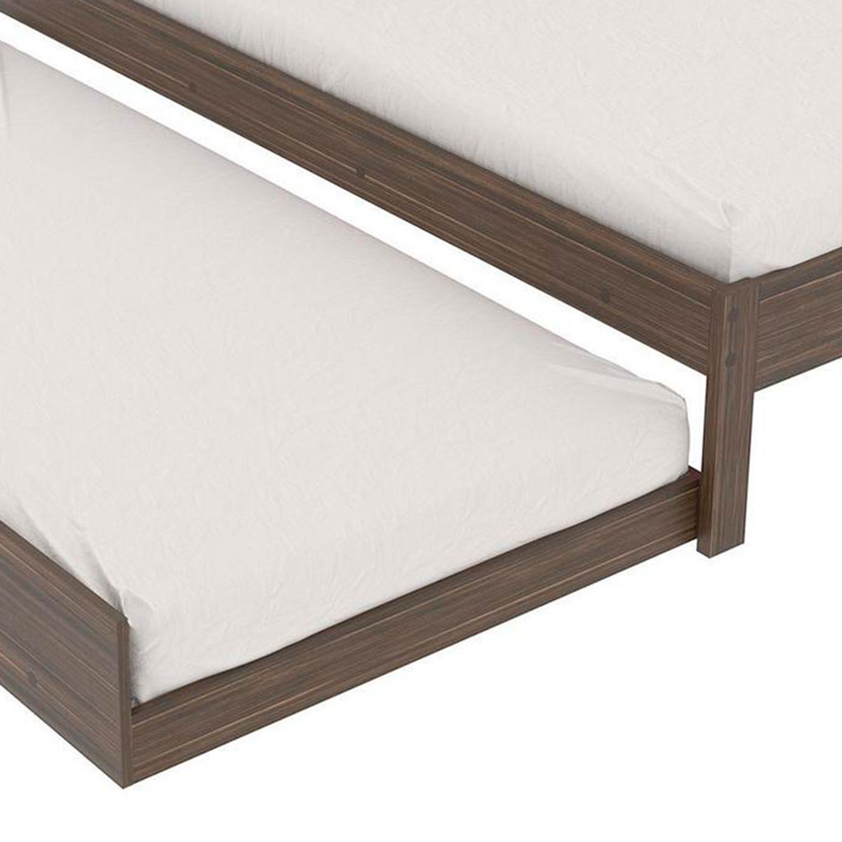 TECNOMOBILI - Combo cama 1 plaza nogal/blanco + cama nido nogal