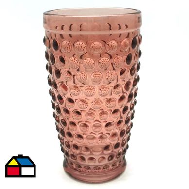 Vaso de vidrio 430 ml lunares relieve