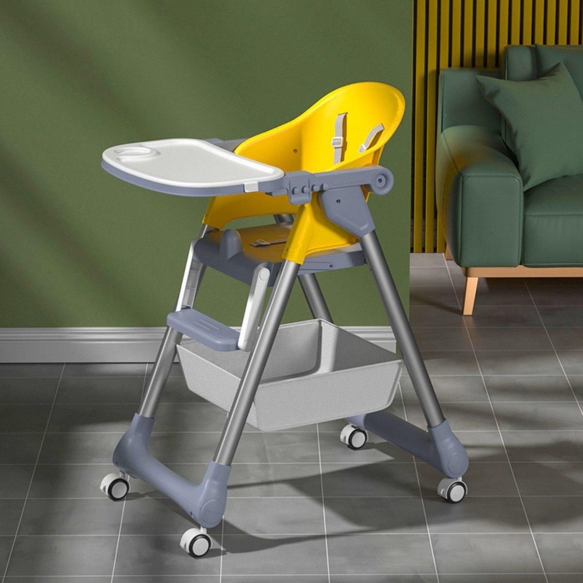 KIDSCOOL - Silla infantil de comer Modena amarillo
